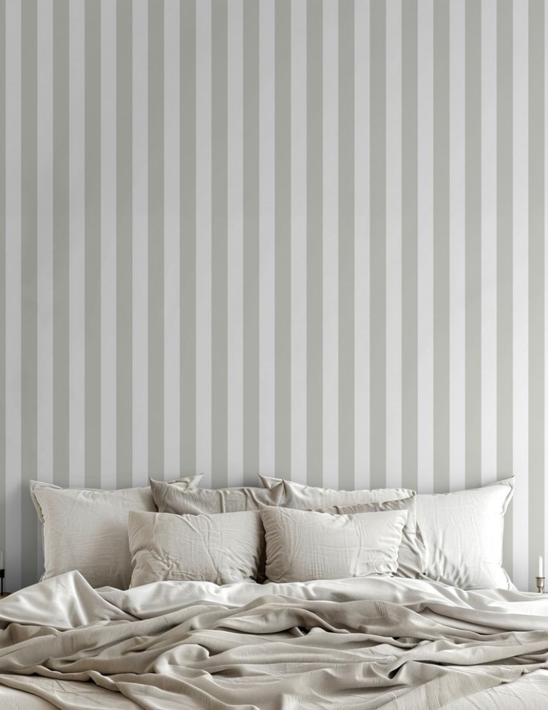 Picture of Fargesammensetning Striped Linen Green - 1031601-07 - 04781-01